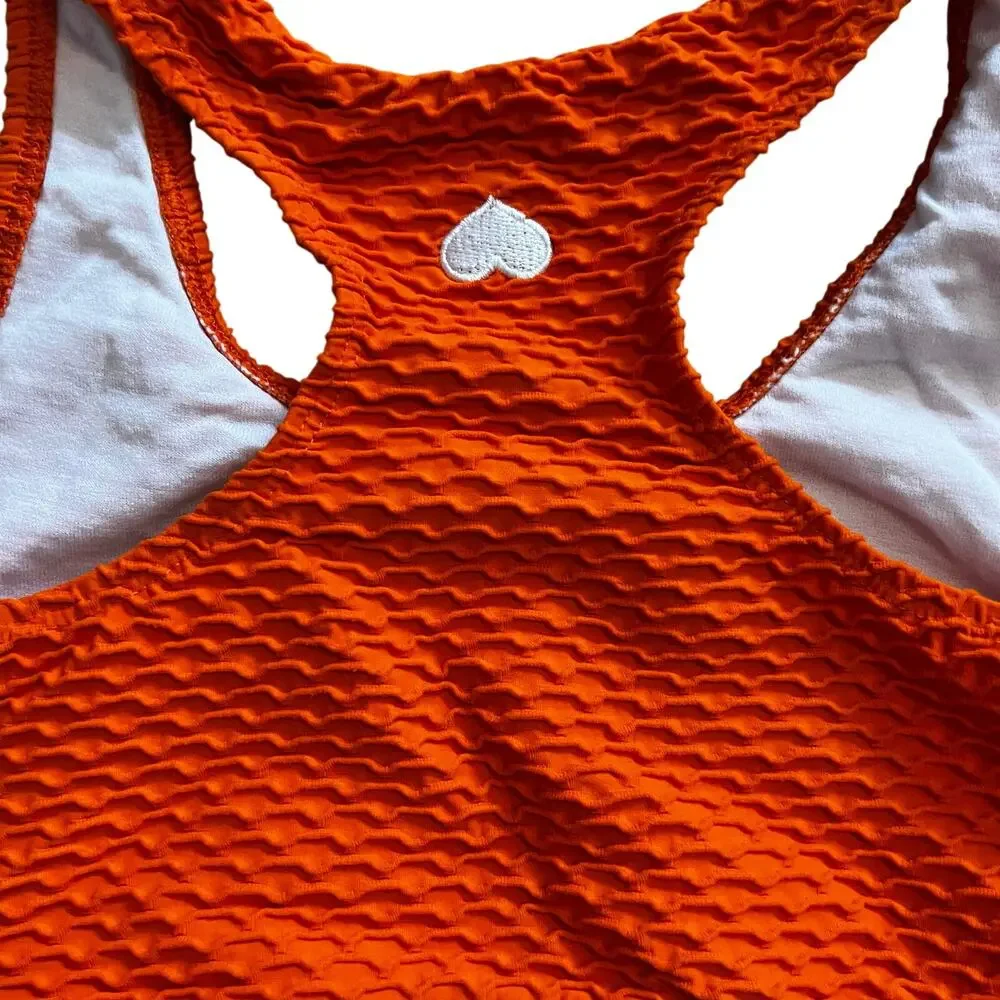 BBB Booty by Brabants Croco Skin Textured Sports Bra Orange | OS - Picture 2 of 3